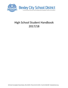 High School Student Handbook 2017/18