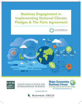 Business Engagement in Implementing National Climate Pledges & the Paris Agreement