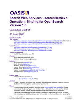 OASIS Specification Template