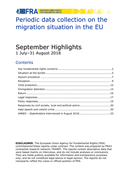Periodic Data Collection on the Migration Situation in the EU