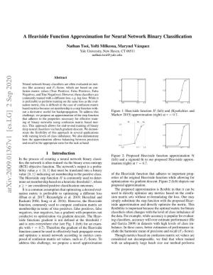 A Heaviside Function Approximation for Neural Network Binary Classiﬁcation