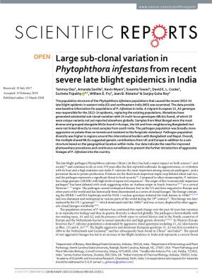Large Sub-Clonal Variation in Phytophthora Infestans from Recent