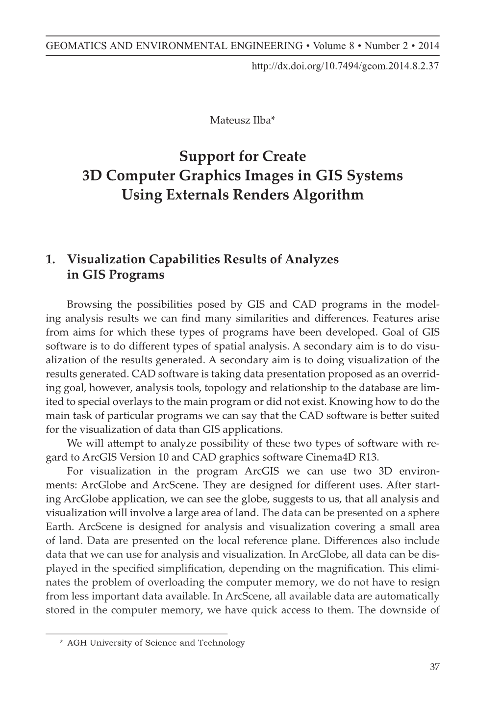 Support for Create 3D Computer Graphics Images in GIS Systems