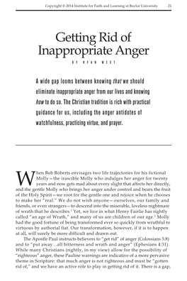 Getting Rid of Inappropriate Anger by Ryan West