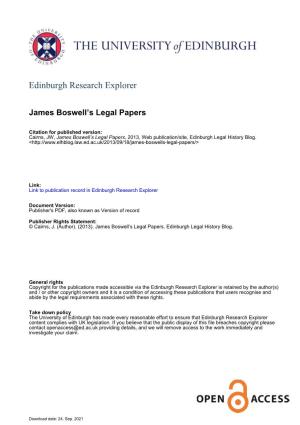 James Boswell's Legal Papers