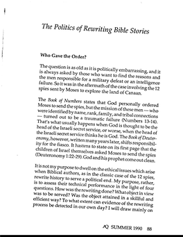 The Politics of Rewriting Bible Stories