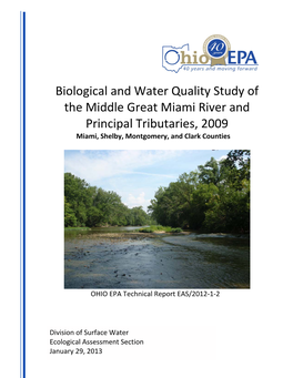 Biological and Water Quality Study of the Middle Great Miami River And