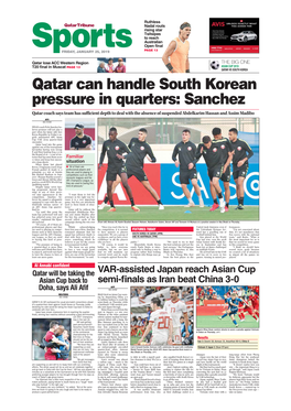 Sanchez Qatar Coach Says Team Has Sufficient Depth to Deal with the Absence of Suspended Abdelkarim Hassan and Assim Madibo AFC ABU DHABI