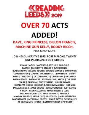 Over 70 Acts Added! Dave, King Princess, Dillon Francis