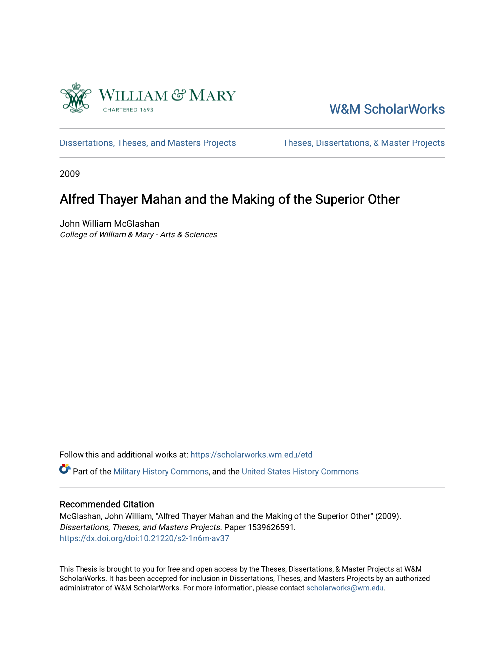 Alfred Thayer Mahan and the Making of the Superior Other