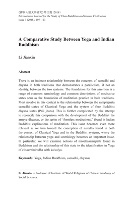 A Comparative Study Between Yoga and Indian Buddhism