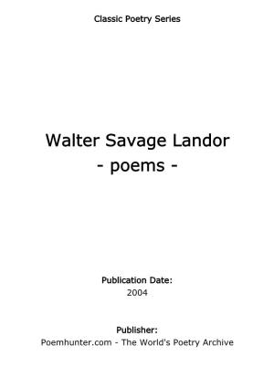 Walter Savage Landor - Poems