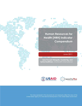 Human Resources for Health (HRH) Indicator Compendium Ii INTRODUCTION