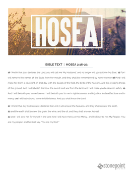 Bible Text ​ |​ Hosea 2:16-23