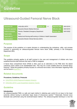 Ultrasound-Guided Femoral Nerve Block Guideline