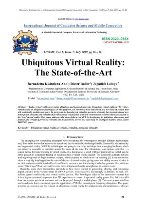 Ubiquitous Virtual Reality: the State-Of-The-Art