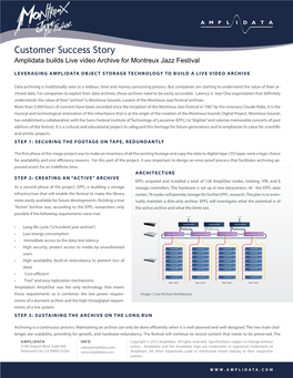 Customer Success Story Amplidata Builds Live Video Archive for Montreux Jazz Festival