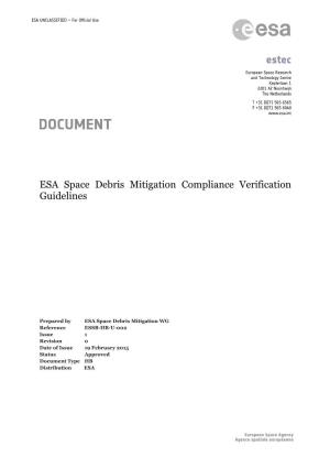 ESA Space Debris Mitigation Compliance Verification Guidelines