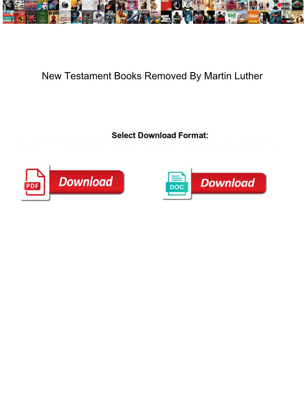 New Testament Books Removed by Martin Luther