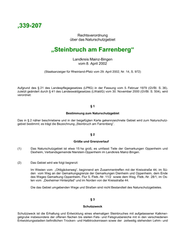 339-207 „Steinbruch Am Farrenberg“