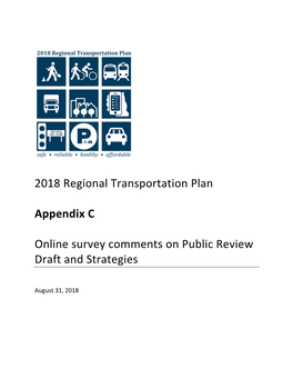 2018 Regional Transportation Plan Appendix C Online Survey