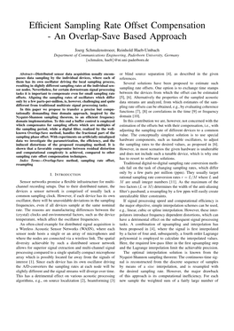 Efficient Sampling Rate Offset Compensation