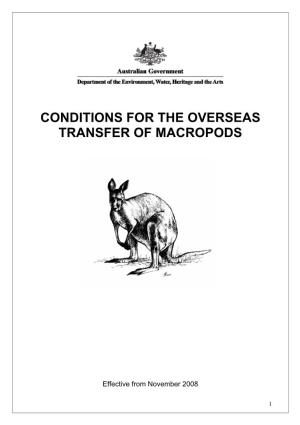 Conditions for the Overseas Transfer of Macropods