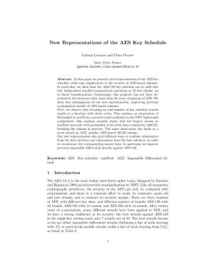 New Representations of the AES Key Schedule