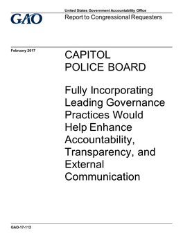 Gao-17-112, Us Capitol Police Board