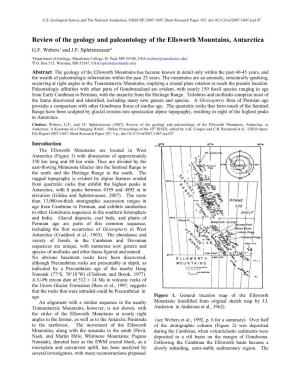 Review of the Geology and Paleontology of the Ellsworth Mountains, Antarctica