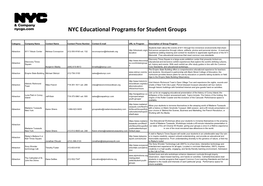 NYC Educational Programs for Student Groups