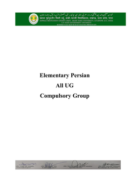 Elementary Persian All UG Compulsory Group