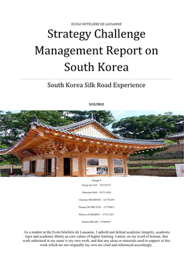 Strategy Challenge Management Report on South Korea