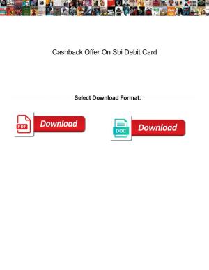 Cashback Offer on Sbi Debit Card