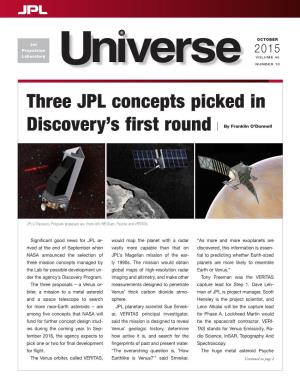 Three JPL Concepts Picked in Discovery's First Round