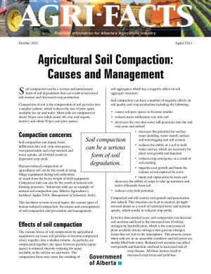 Agricultural Soil Compaction: Causes and Management