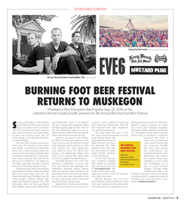 BURNING FOOT BEER FESTIVAL RETURNS to MUSKEGON Muskegon’S Pere Marquette Beach Ignites Aug