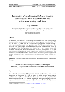 Pyrimidine Derived Schiff Bases at Conventional and Microwave Heating Conditions