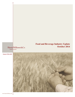 Food and Beverage Industry Update October 2014