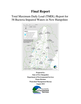 TMDL) Report for 58 Bacteria Impaired Waters in New Hampshire
