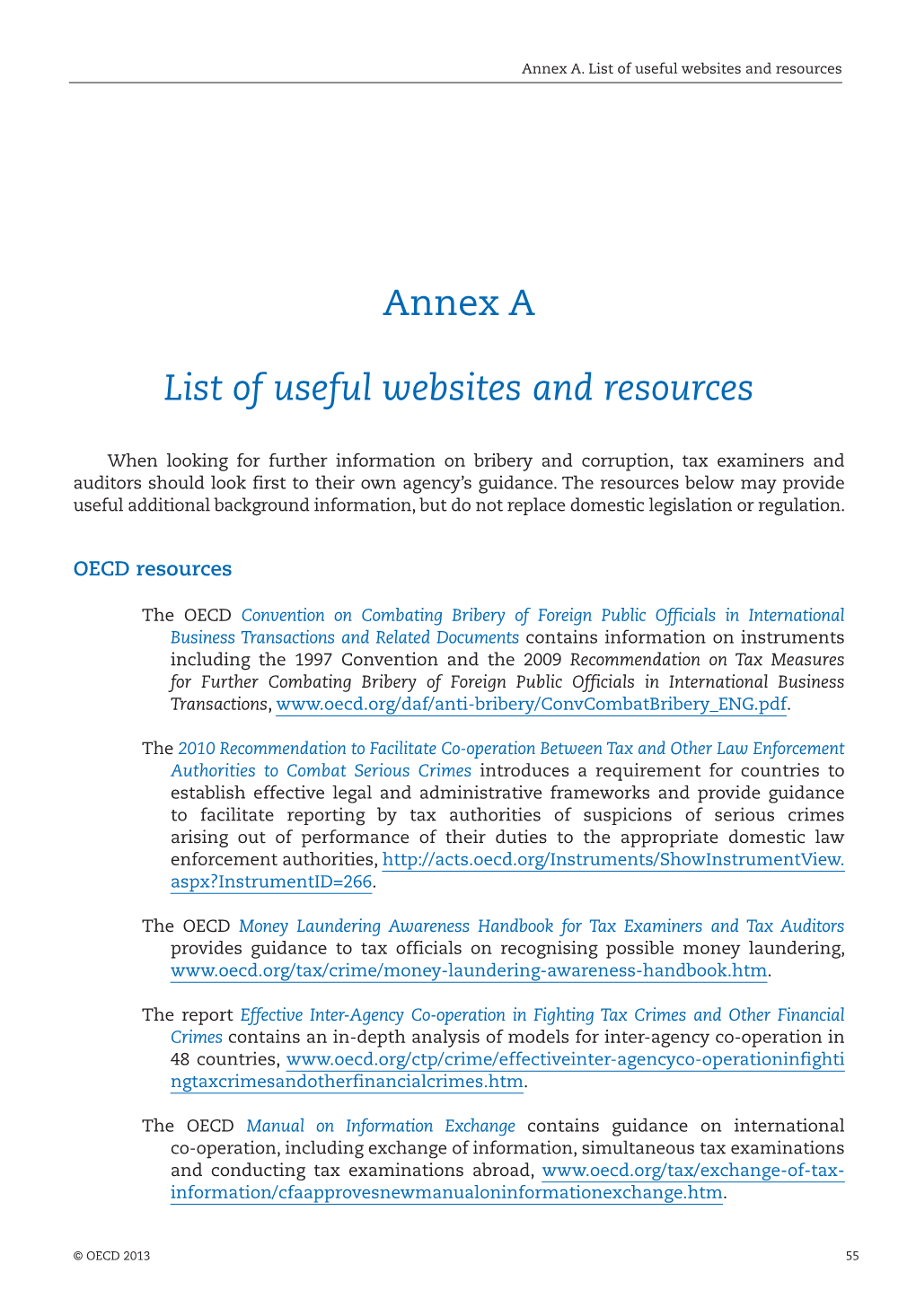 Annex a List of Useful Websites and Resources