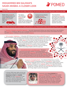 Mohammed Bin Salman's Saudi Arabia: a Closer Look