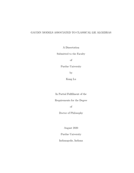 Gaudin Models Associated to Classical Lie Algebras A