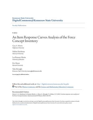 An Item Response Curves Analysis of the Force Concept Inventory Gary A