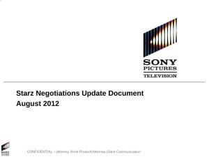Starz Negotiations Update Document August 2012