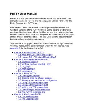 Putty User Manual