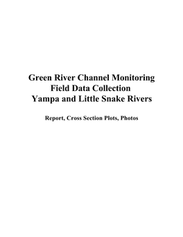 Green River Channel Monitoring Field Data Collection Yampa and Little Snake Rivers