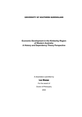 Economic Development in the Kimberley Region of Western Australia: a History and Dependency Theory Perspective