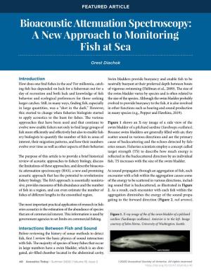 Bioacoustic Attenuation Spectroscopy: a New Approach to Monitoring Fish at Sea