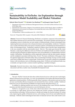 Sustainability in Fintechs: an Explanation Through Business Model Scalability and Market Valuation